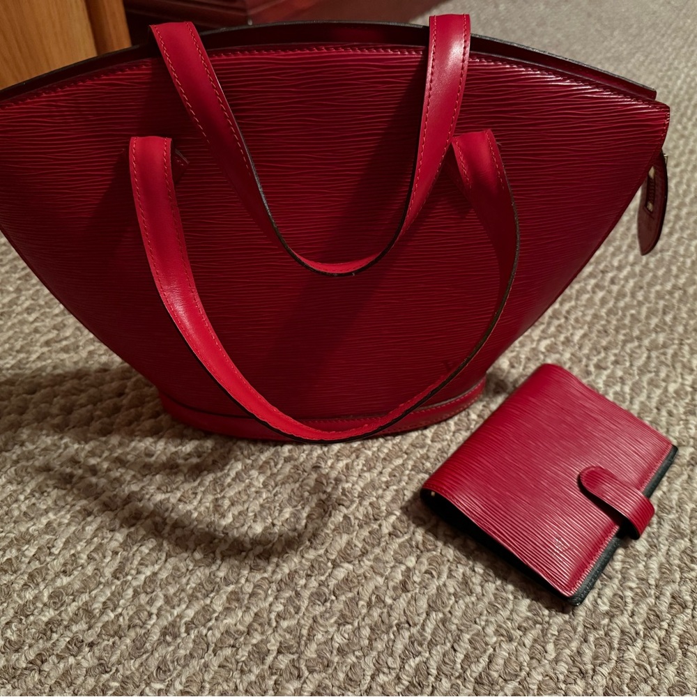 Epi Red Tote Bag and Wallet Set